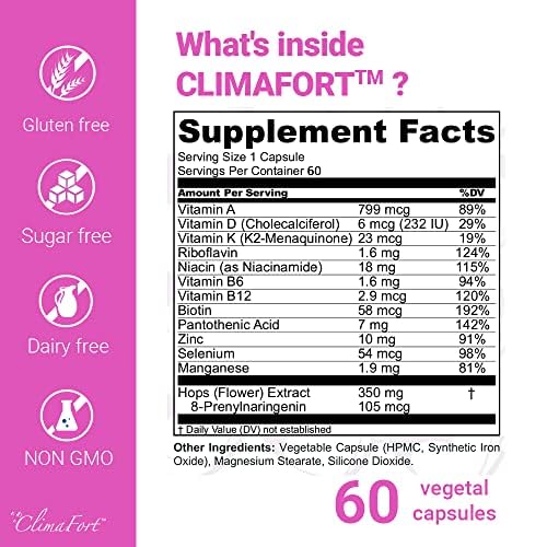 ClimaFort 60 Day Supply - Menopause Supplement for Women, premenopause Hormone Balance - AB Mystery