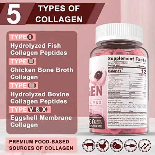 Sugar Free Hydrolyzed Collagen Gummies 800mg - AB Mystery