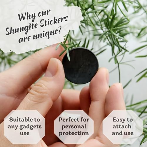 KarelianMasters Shungite Stone Stickers - Natural Stone Adhesive Plates for Phones (Set of 3 Plates) - AB Mystery