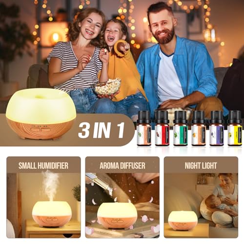 Aromatherapy Essential Oil Diffuser: Cool Mist Aroma Diffuser for Home - Colorful Light Create Ambience - AB Mystery