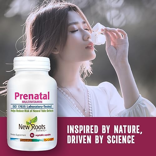 NEW ROOTS HERBAL Prenatal Complete MultiVitamin (90 Veg Caps) - with Biotin, Iron & Folate NEW ROOTS HERBAL