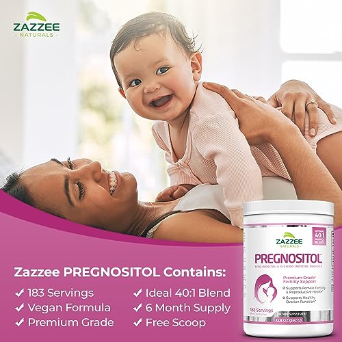 Zazzee PREGNOSITOL Powder, 183 Servings, 6 Month Supply, Premium Myo-Inositol - AB Mystery