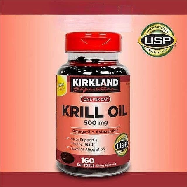 Kir-kland Signature Krill Oil 500 Milligram 160 Softgels - AB Mystery