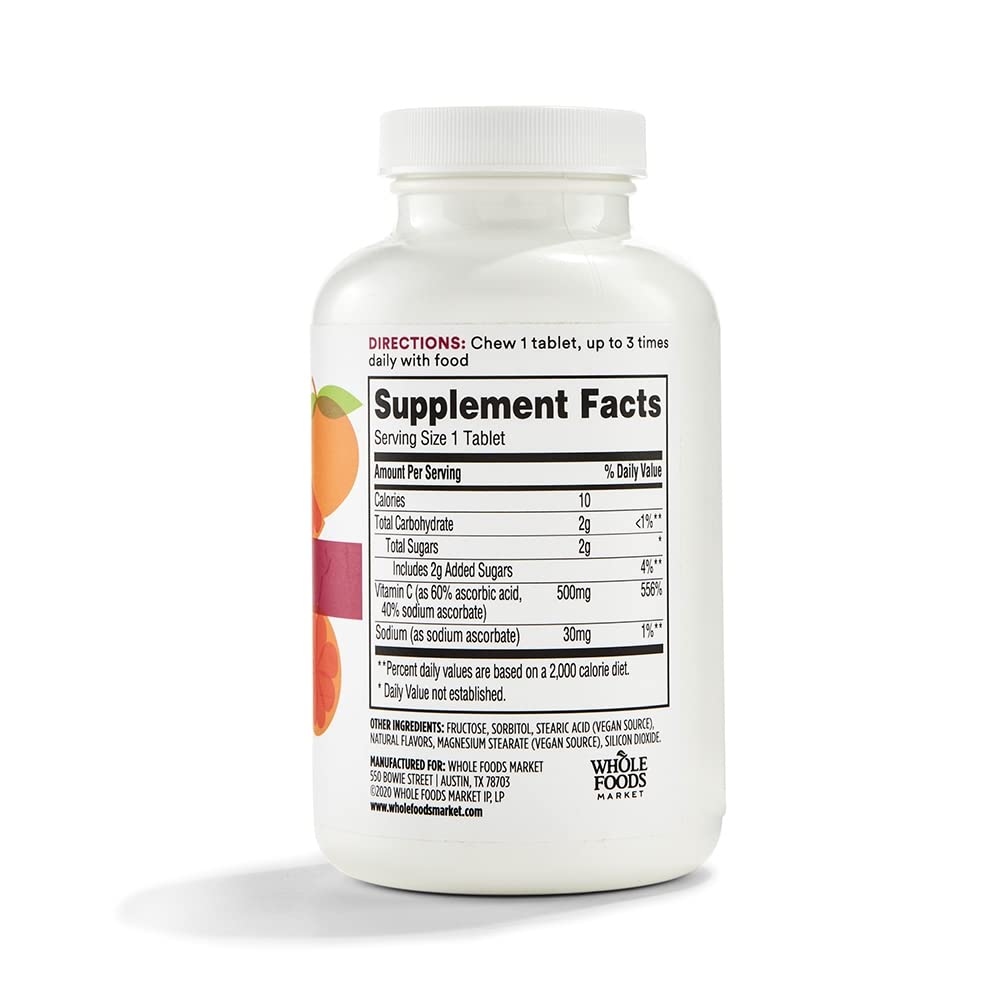 365 by Whole Foods Market, Vitamin C Chewable 500Mg, 100 Tablets - AB Mystery