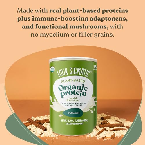 Four Sigmatic Organic Plant-Based Protein Powder Unflavored Protein with Lion’s Mane - AB Mystery
