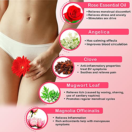 SASÁNA All Natural Feminine Spray - Effective Relief from Dryness, BV, Itch - 100% Organic Yoni Oil - AB Mystery