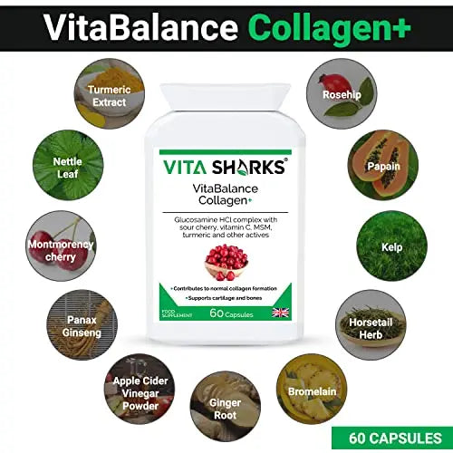 VitaBalance Collagen+ 60 Capsules for Skin, Hair, Nails, Joints & Connective Tissue - AB Mystery