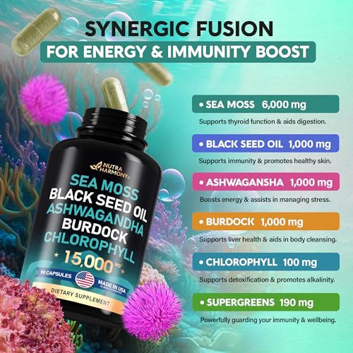 Irish Sea Moss | Black Seed Oil | Ashwagandha | Burdock | Chlorophyll | Supergreens - AB Mystery