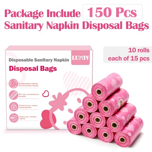 150Pcs Sanitary Napkin Disposal Bags, Luxiv Pink Disposable Sanitary Bag Personal Care Disposal Bags - AB Mystery