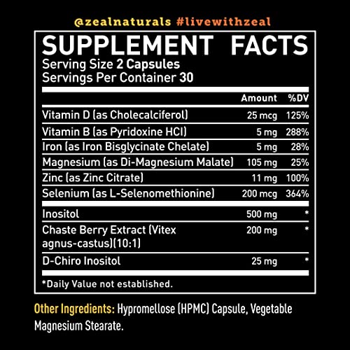 Vela Fertility Support Supplement | + Myo & D-Chiro Inositol + Vitex Berry | Reproductive Support Véla