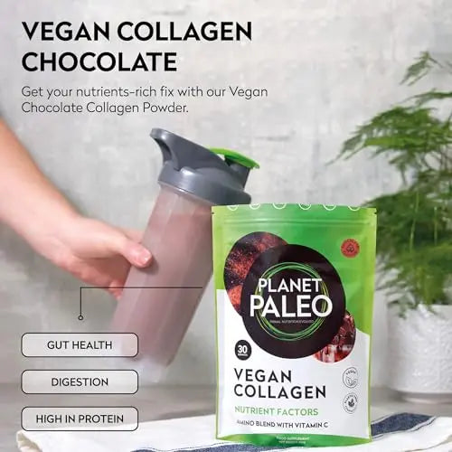 Planet Paleo Vegan Collagen (Chocolate, 255g) - Vegan Collagen Powder - High Protein - AB Mystery