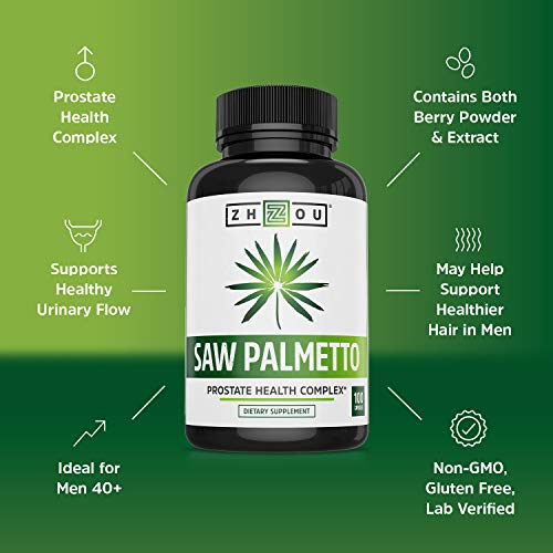 Zhou Nutrition Saw Palmetto Extract 500 mg, Prostate Health, Urinary Tract Support, DHT - AB Mystery
