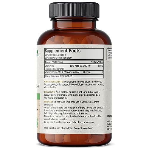 Futurebiotics Vitamin K2 (MK7) with D3 Supplement - Non-GMO Formula - 5000 IU Vitamin - AB Mystery