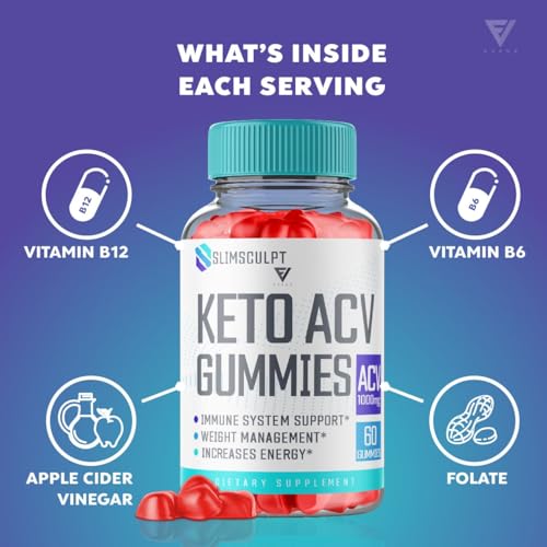 (2 Pack) Slimsculpt Keto ACV Gummies, Slim Sculpt Keto Gummies Drops Advanced Apple