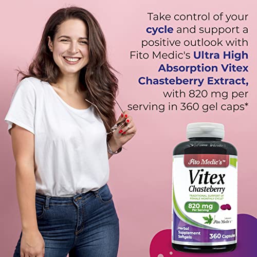 FITO MEDIC'S Lab - Vitex Supplement for Women - chasteberry- Menopause Support - 820 mg - AB Mystery