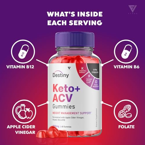 (2 Pack) Destiny Keto ACV Gummies, Destiny Keto Gummies Advanced Weight Loss Plus