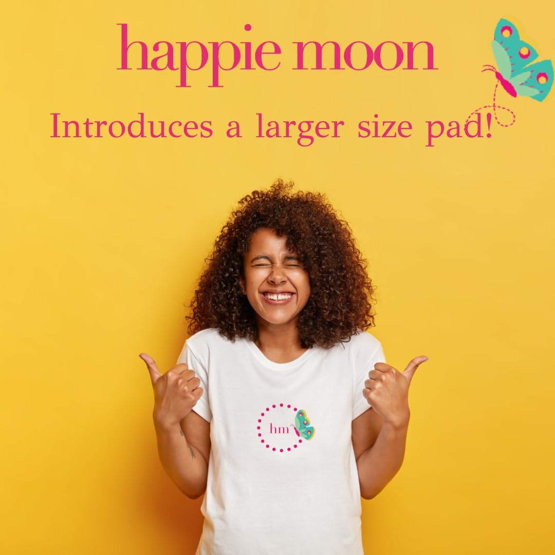 happie moon Tween and Teen Pads | Small Organic Cotton Cover Period Pads | Ultra Thin Cotton Pads - AB Mystery
