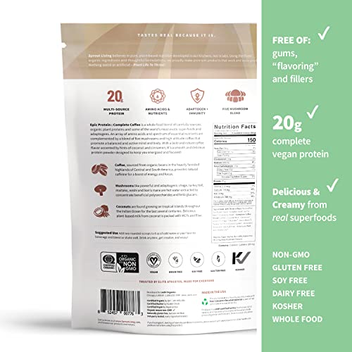 Sprout Living, Epic Protein, Plant Based Protein & Superfoods Powder, Complete Coffee - AB Mystery