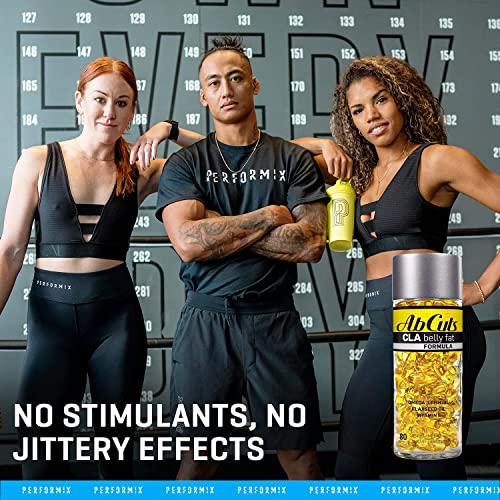 Ab Cuts CLA Belly Fat Formula - 80 Easy-to-Swallow Softgels - Omega 3 Fish Oil, Flaxseed - AB Mystery