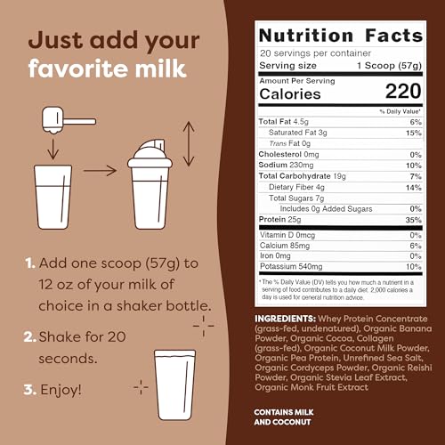 FlavCity Protein Powder Smoothie, Chocolate - 100% Grass-Fed Whey Protein Smoothie - AB Mystery