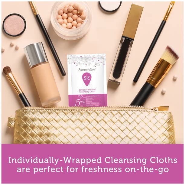 Summer's Eve Feminine Cleansing Cloths | Sensitive Skin | 16 Each | Pack of 2 - AB Mystery