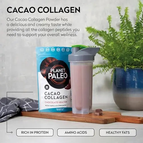 Planet PaleoCacao Collagen Powder (285g, 30 Servings) - MSC Certified, Wild Caught Marine Collagen - AB Mystery