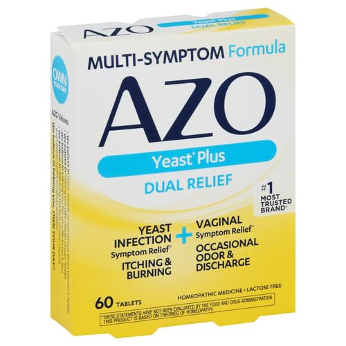 AZO Yeast Plus Dual Relief Tablets, Yeast Infection and Vaginal Symptom Relief, Relieves Itching & Burning - AB Mystery