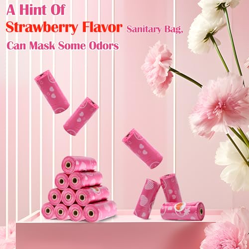 150Pcs Sanitary Napkin Disposal Bags, Luxiv Pink Disposable Sanitary Bag Personal Care Disposal Bags - AB Mystery