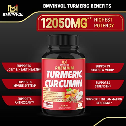 (2 Packs) Premium Turmeric Curcumin Supplement 12050mg with Ginger, Apple Cider Vinegar