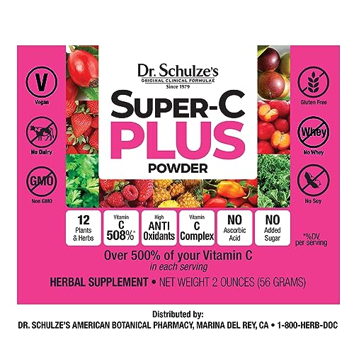Dr. Schulze's | Super-C Plus Powder | Vitamin C Complex | Clinical Herbal Formula - AB Mystery