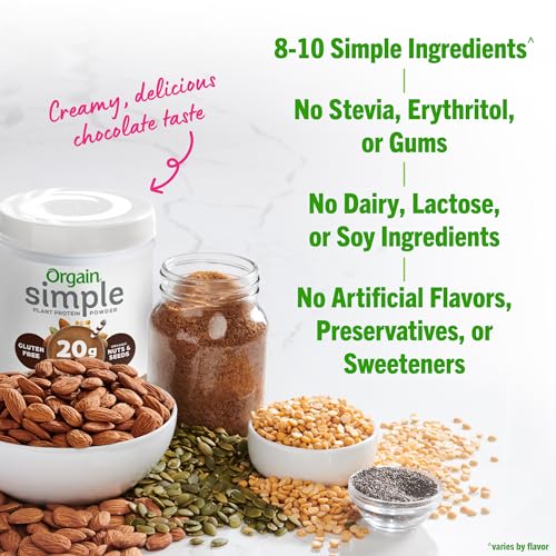 Orgain Organic Simple Vegan Protein Powder, Chocolate - 20g Plant Based Protein - AB Mystery