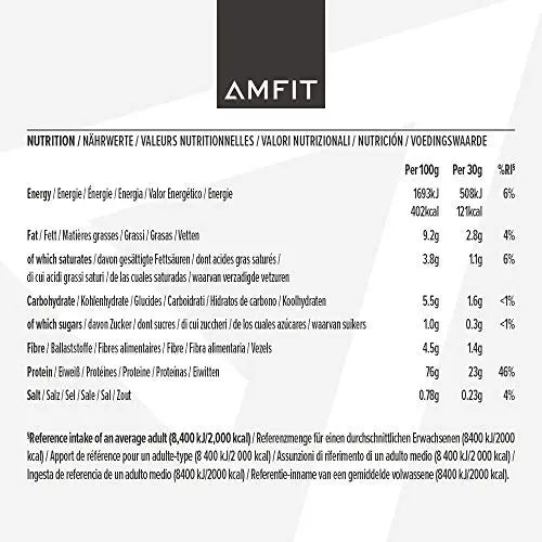 Amazon Brand - Amfit Nutrition Whey Protein Powder, White Chocolate Flavour, 33 Servings, 1 kg Amfit Nutrition