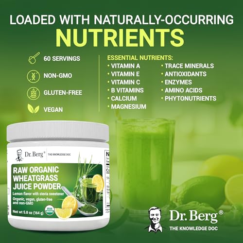 Dr. Berg USDA Certified Organic Green Powder Superfood (60 Servings) - Made with Raw - AB Mystery
