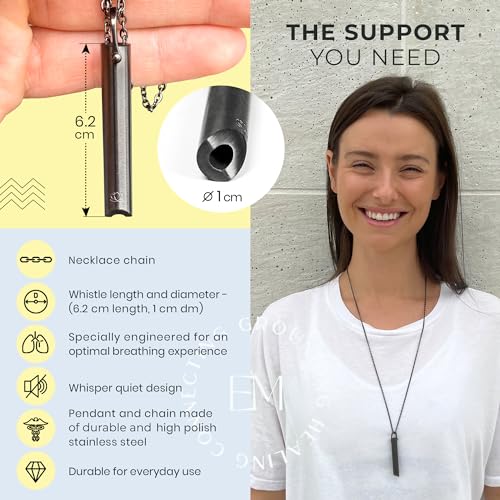 Mindful Breathing Necklace for Anxiety Stress Relief - Earth and Moon Stainless Steel Anxiety - AB Mystery