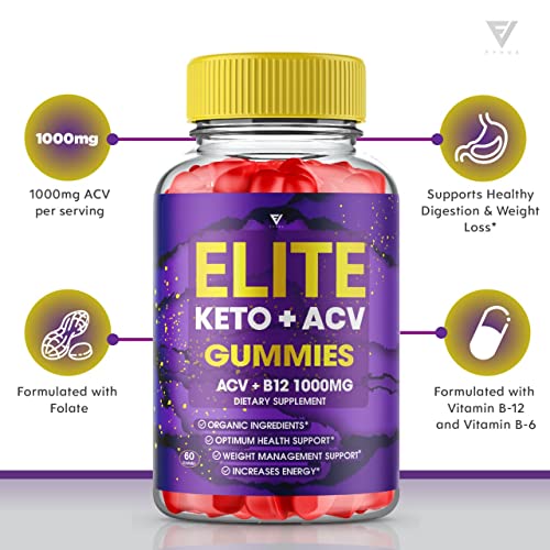 (3 Pack) Elite Keto ACV Gummies AVC, Elite Keto Plus ACV Advanced Weight Loss Gummies