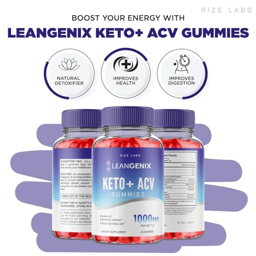 (3 Pack) Leangenix Keto ACV Gummies, Leangenix Keto + ACV for Advanced Weight Loss