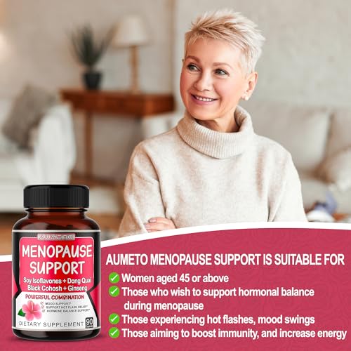 AUMETO Ultra Menopause Support for Women with Soy Isoflavones, Dong Quai, Black Cohosh - AB Mystery