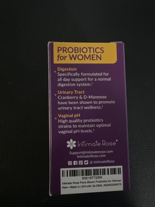 Intimate Rose Combo Pack! Flora Bloom Probiotics for Women (One Bottle) and Boric Balance Boric Acid - AB Mystery