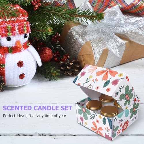 4 Pack Candles for Home Scented, Lavender & Cinnamon Candles Gifts for Women, 28 oz 200H Long - AB Mystery