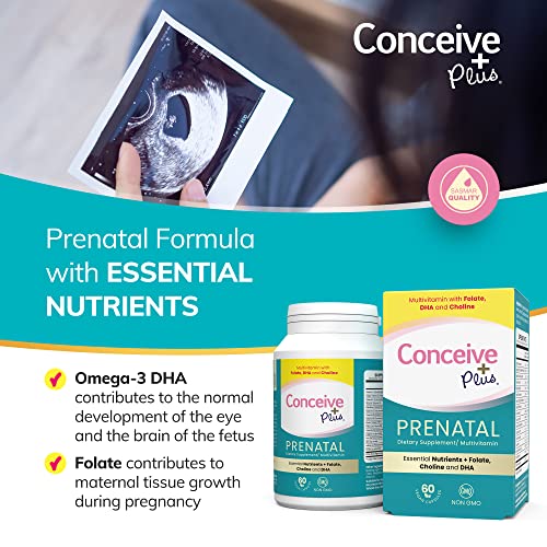 CONCEIVE PLUS Prenatal Vitamins for Women - DHA, Choline + Folate, Healthy Pregnancy CONCEIVE PLUS
