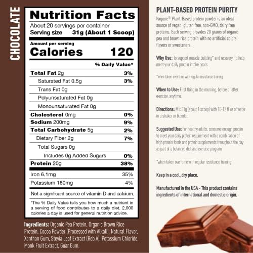 Isopure Chocolate Vegan Protein Powder, with Monk Fruit Sweetener & Amino Acids - AB Mystery