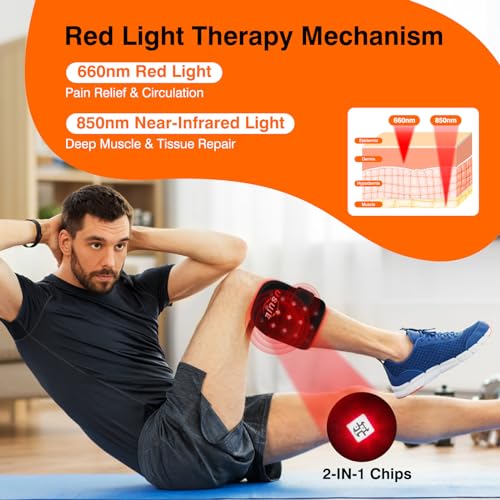 Cordless Red Light Therapy for Knee, Infrared Light Therapy Devices for Knee Pain Relief, Meniscus Injury - AB Mystery