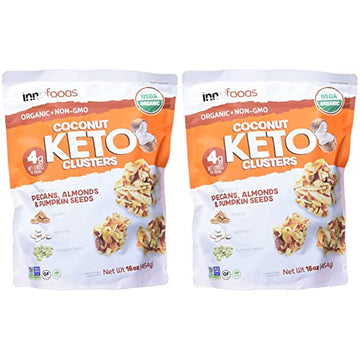 Inno Foods Organic Coconut Keto Cluster (Net Wt 16 Ounce), (Pack of 2)