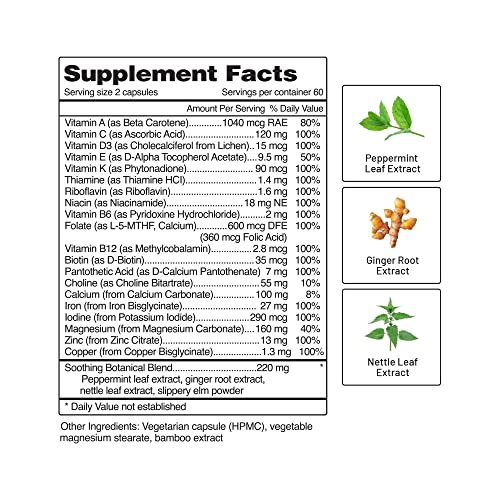 Snap Supplements Prenatal Vitamin with Iron, Vitamin B12, Folic Acid, Botanical Blend Snap Supplements