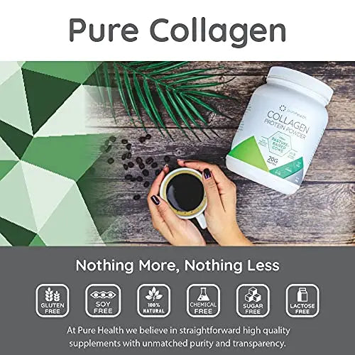 Pure Health Unflavored Collagen Powder Supplement 454g | 20g of Protein Per Serving - AB Mystery