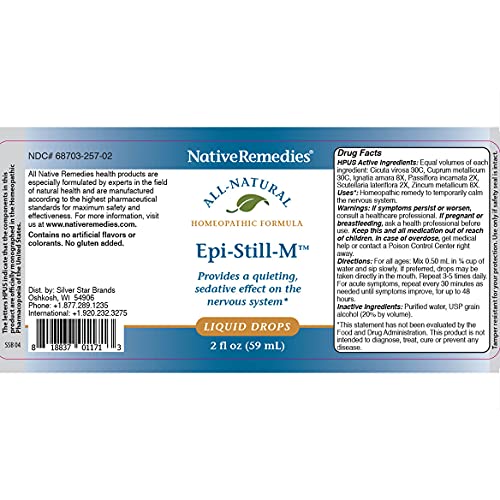 NativeRemedies Epi-Still-M - Natural Homeopathic Formula Provides a Quieting, Sedative Effect - AB Mystery