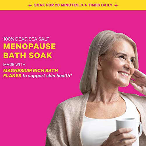 Pink Stork Menopause Flakes: Relaxing Lavender Scented Bath Salts for Women, Pure Magnesium - AB Mystery