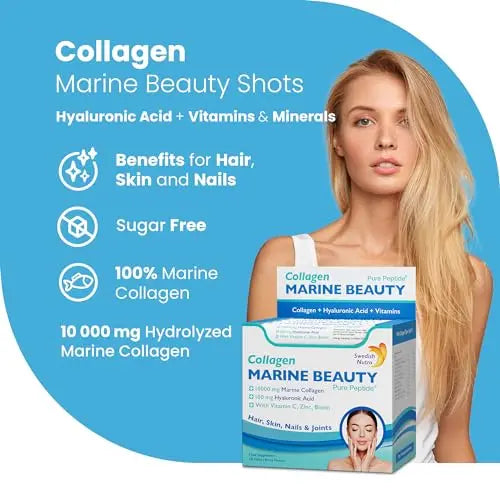 Swedish Nutra Marine Beauty Collagen | High Strength Type 1 & 3 Collagen to Rejuvenate Hair, Skin & Nails - AB Mystery