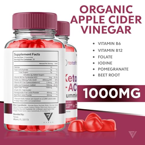 (2 Pack) Total Fit Keto ACV Gummies Advanced Apple Cider Vinegar Supplement Reviews