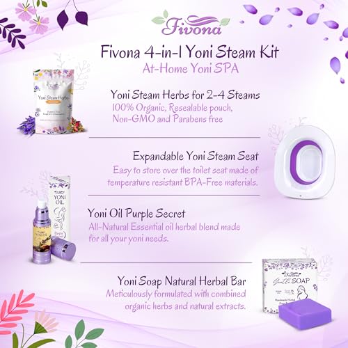 FIVONA Yoni Care Kit 4 in 1 - pH Balanced Natural Yoni Oil, Herbal Bar Soap for Feminine V Wash, Detox - AB Mystery